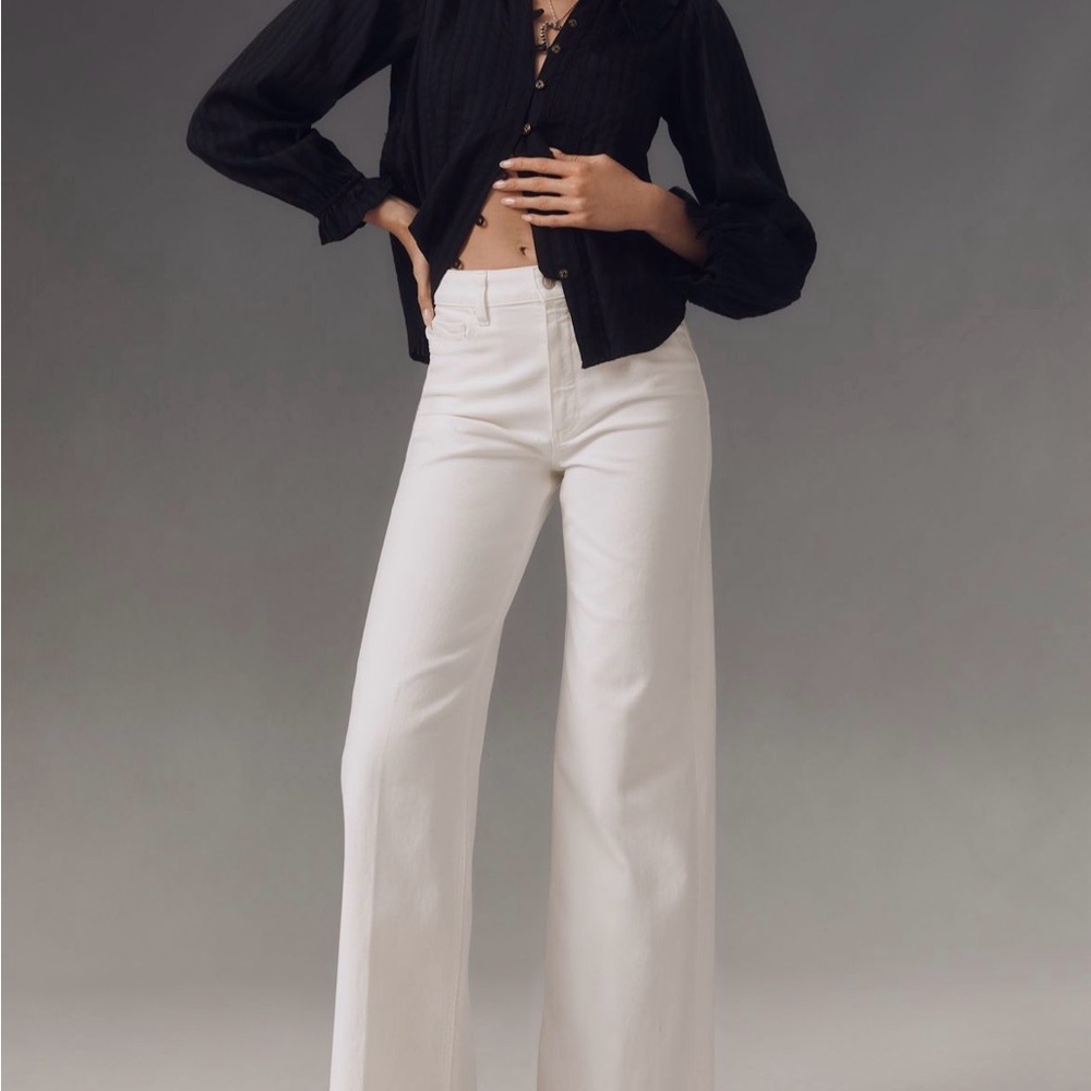 PAIGE Women's White Flare Jeans